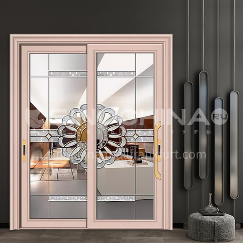 B 1.2MM aluminum alloy household indoor kitchen door glass door carved glass door 7